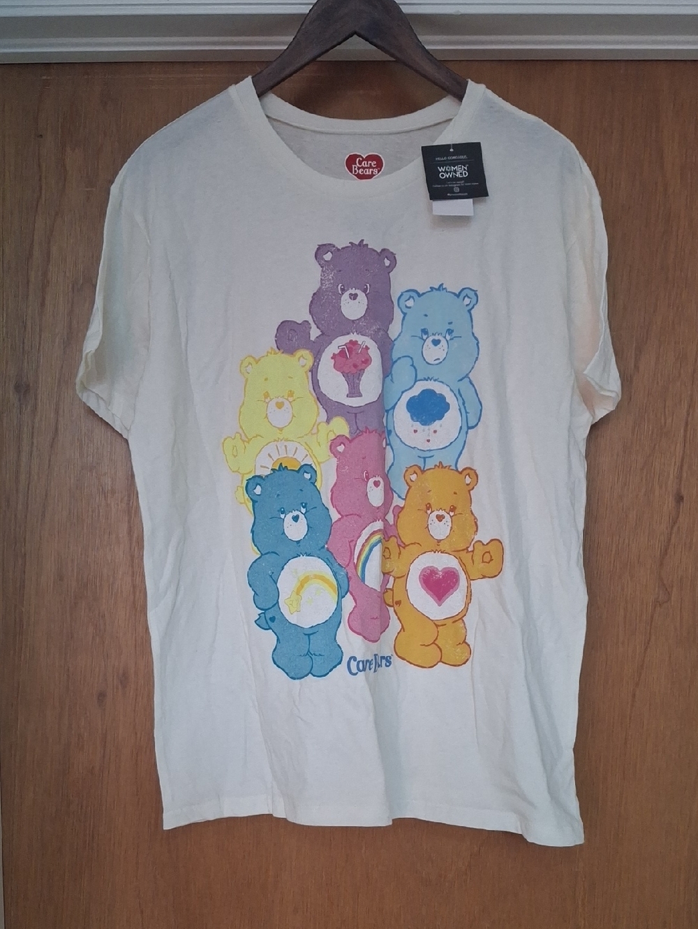 Care Bears Cream Graphic Tee with Multicolored Bears